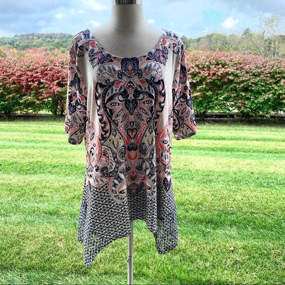 Style & Co. Spanish Gardens Madrid Scarf Tunic - Picture 3 of 15